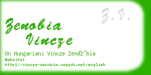 zenobia vincze business card